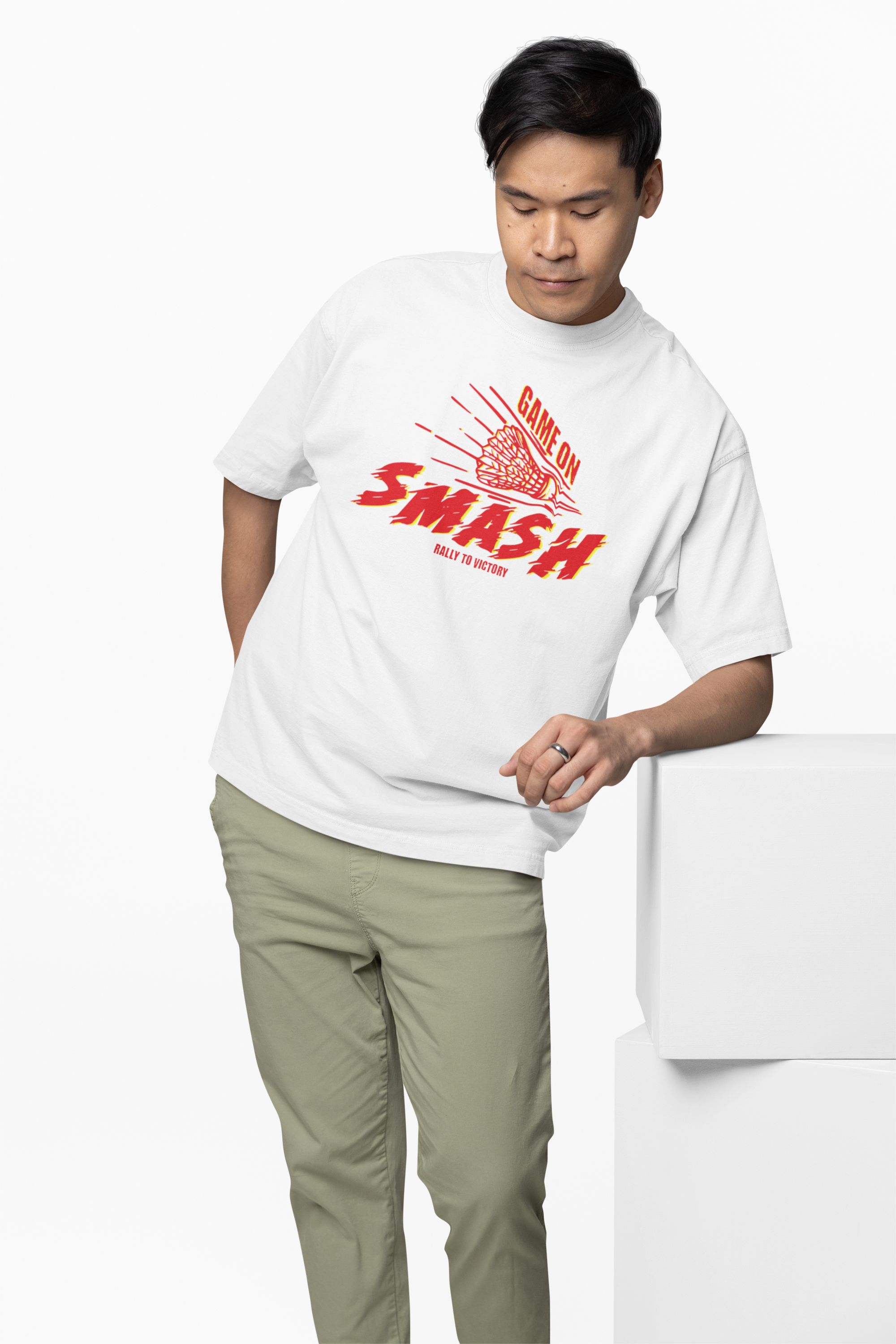 Badminton Game On Oversized T-Shirt