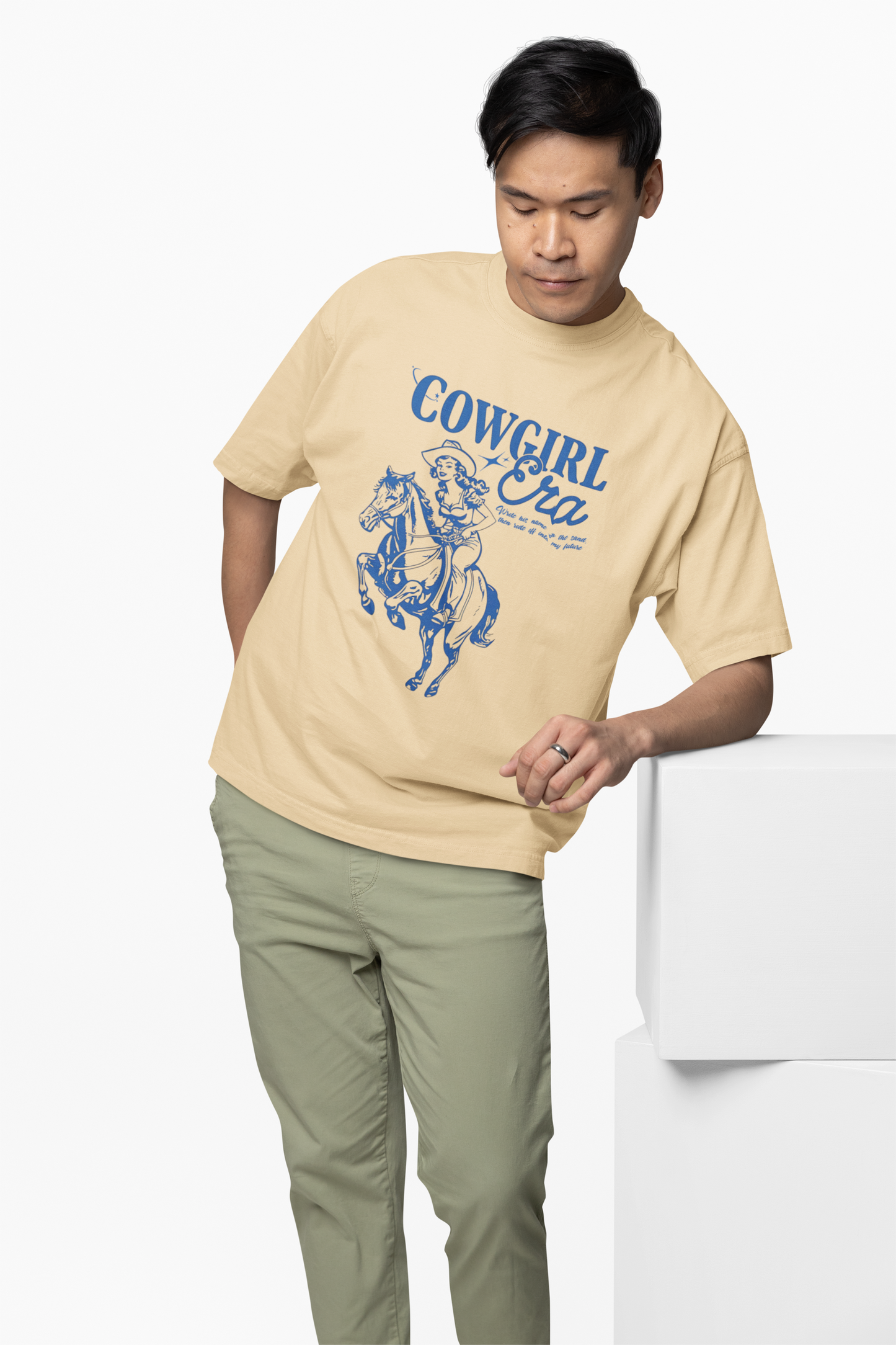 Cow Girl Era Oversized T-Shirt Stylish Western Graphic Design