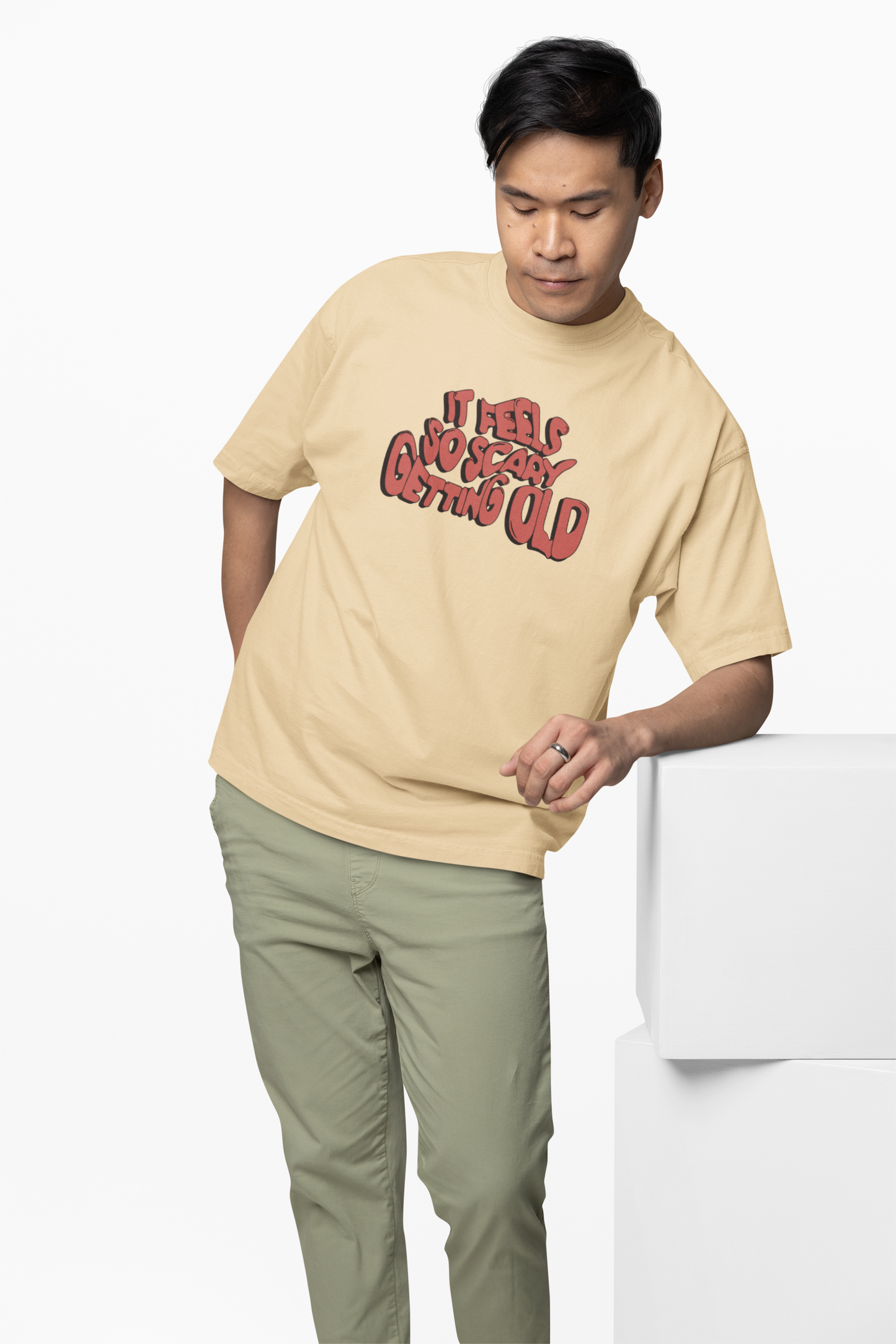It Feels Scary Oversized T-Shirt Streetwear Fearless Style
