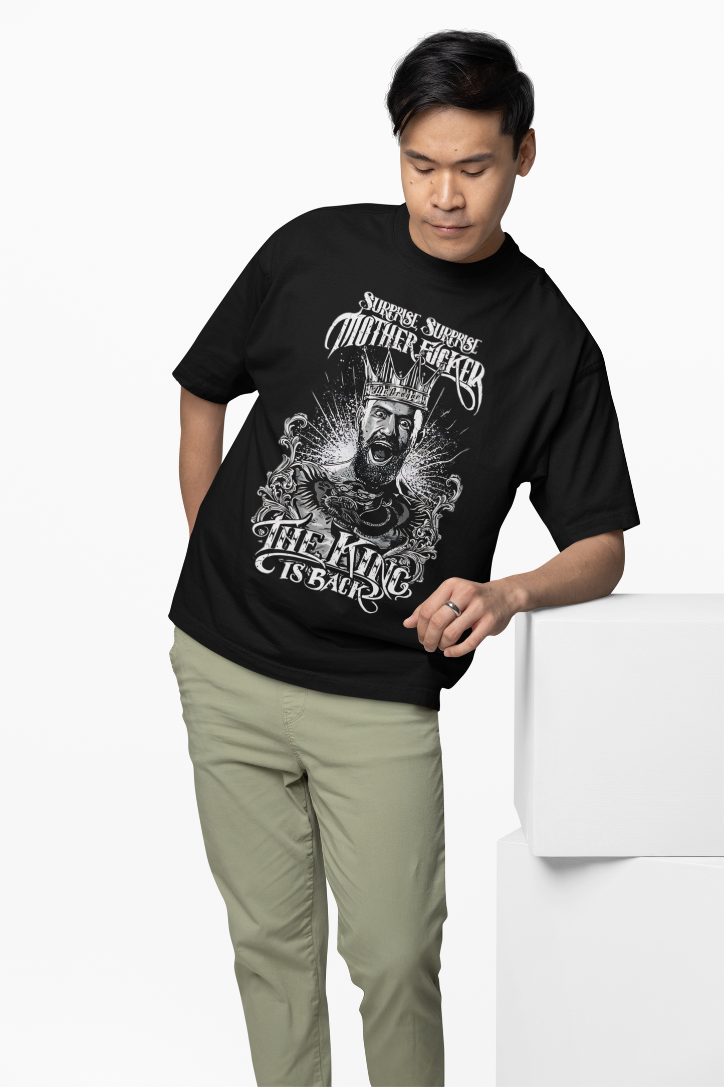 UFC King Is Back Oversized T-Shirt for Fighter Streetwear Tee