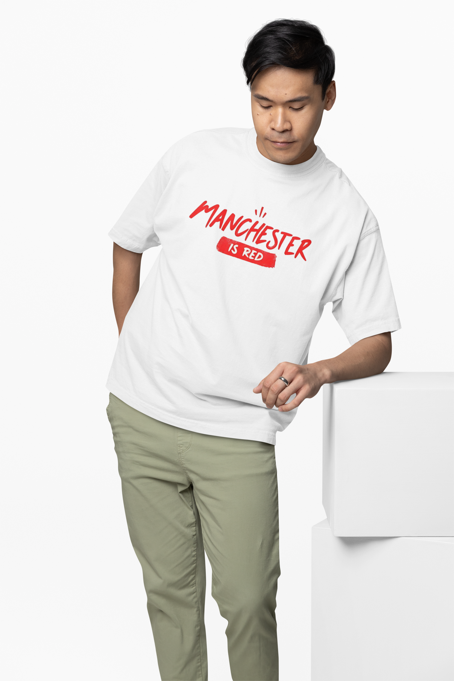 Manchester Is Red Oversized T-Shirt – Bold Football Tee