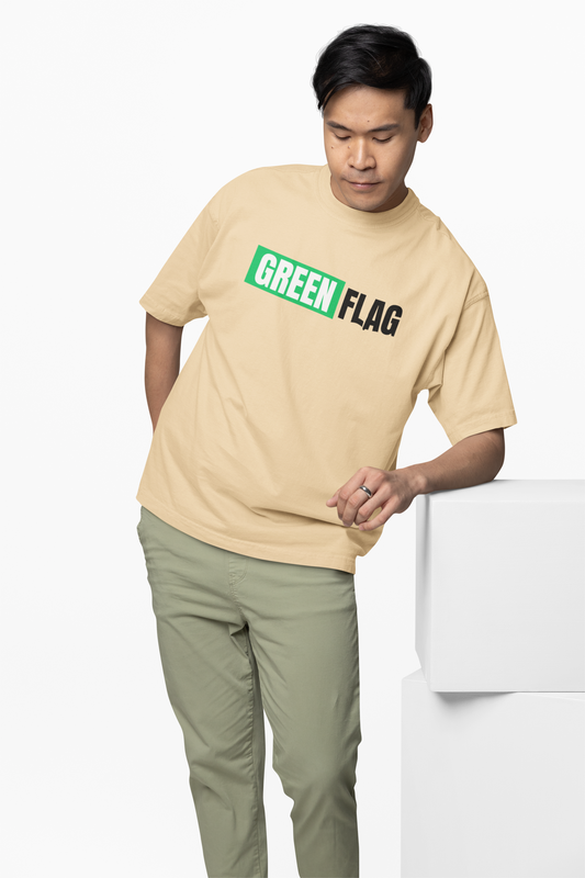 Green Flag Oversized T-Shirt Trendy Casual Streetwear