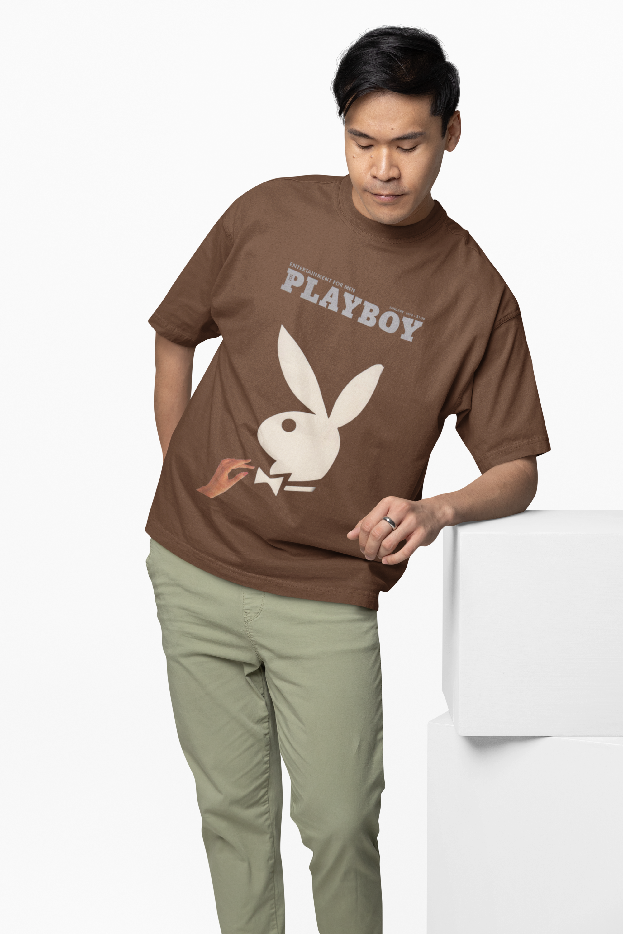 Playboy Dark Icon Oversized Graphic T-Shirt