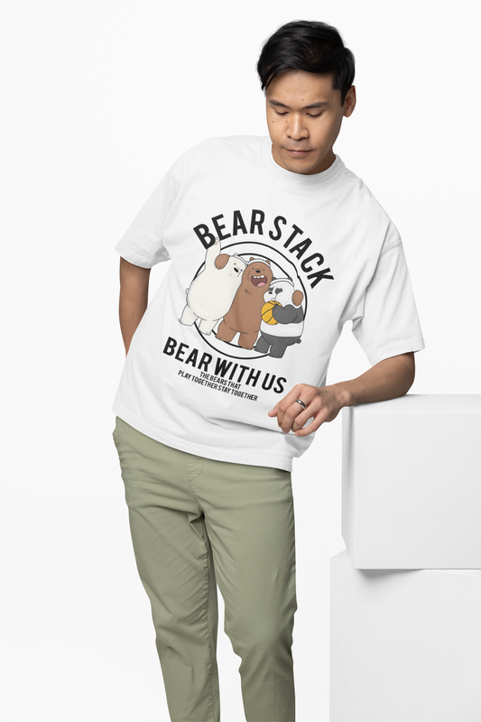 Bear Stack Oversized T-Shirt Cool Comfortable Everyday Wear