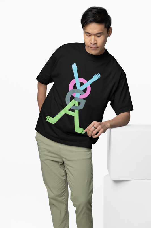 Yoga Graphic Black Oversized T-Shirt for Calm Streetwear Style