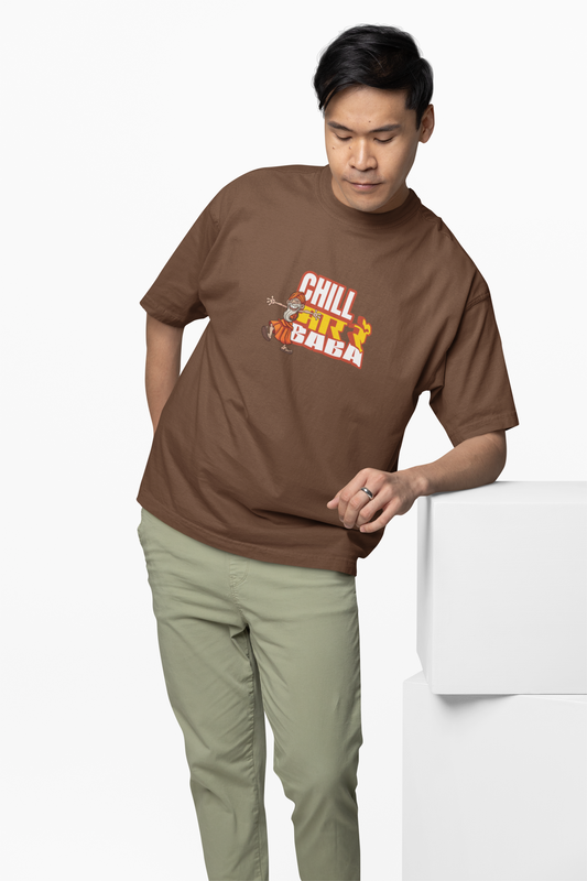 Chill Mar Re Baba Marathi Oversized T-Shirt Desi Style