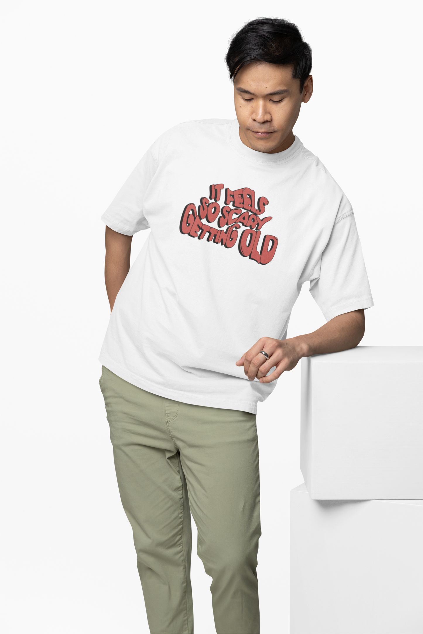 It Feels Scary Oversized T-Shirt Streetwear Fearless Style