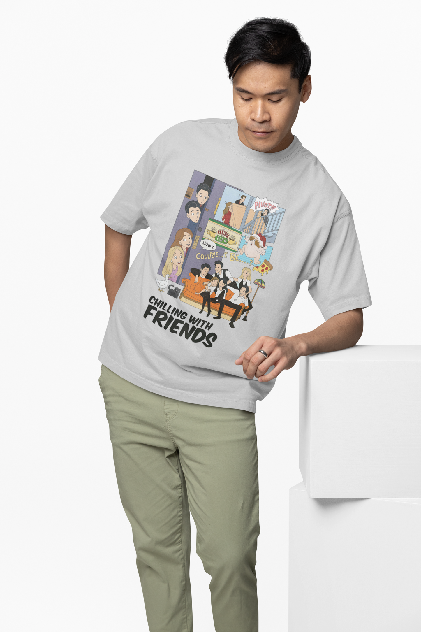 Chilling With Friends Oversized T Shirt Stylish Wear