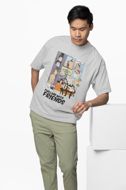 Chilling With Friends Oversized T Shirt Stylish Wear