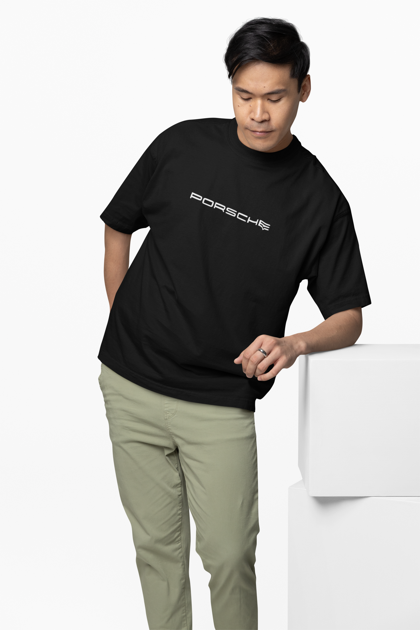 Porsche Lizard Green Oversized T-Shirt for Racing Streetwear