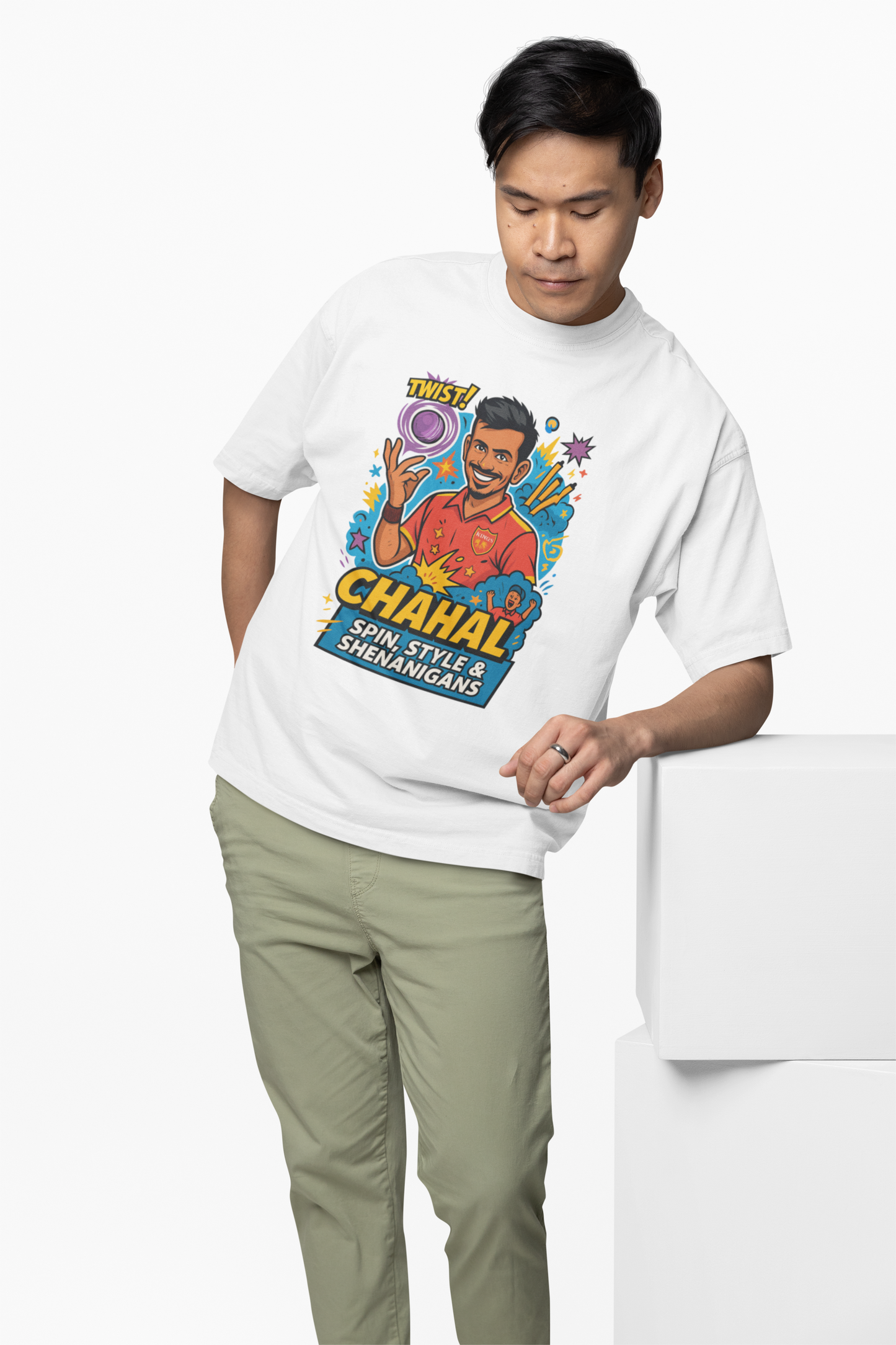Chahal Spin Style Oversized T-Shirt Cricket Streetwear Tee