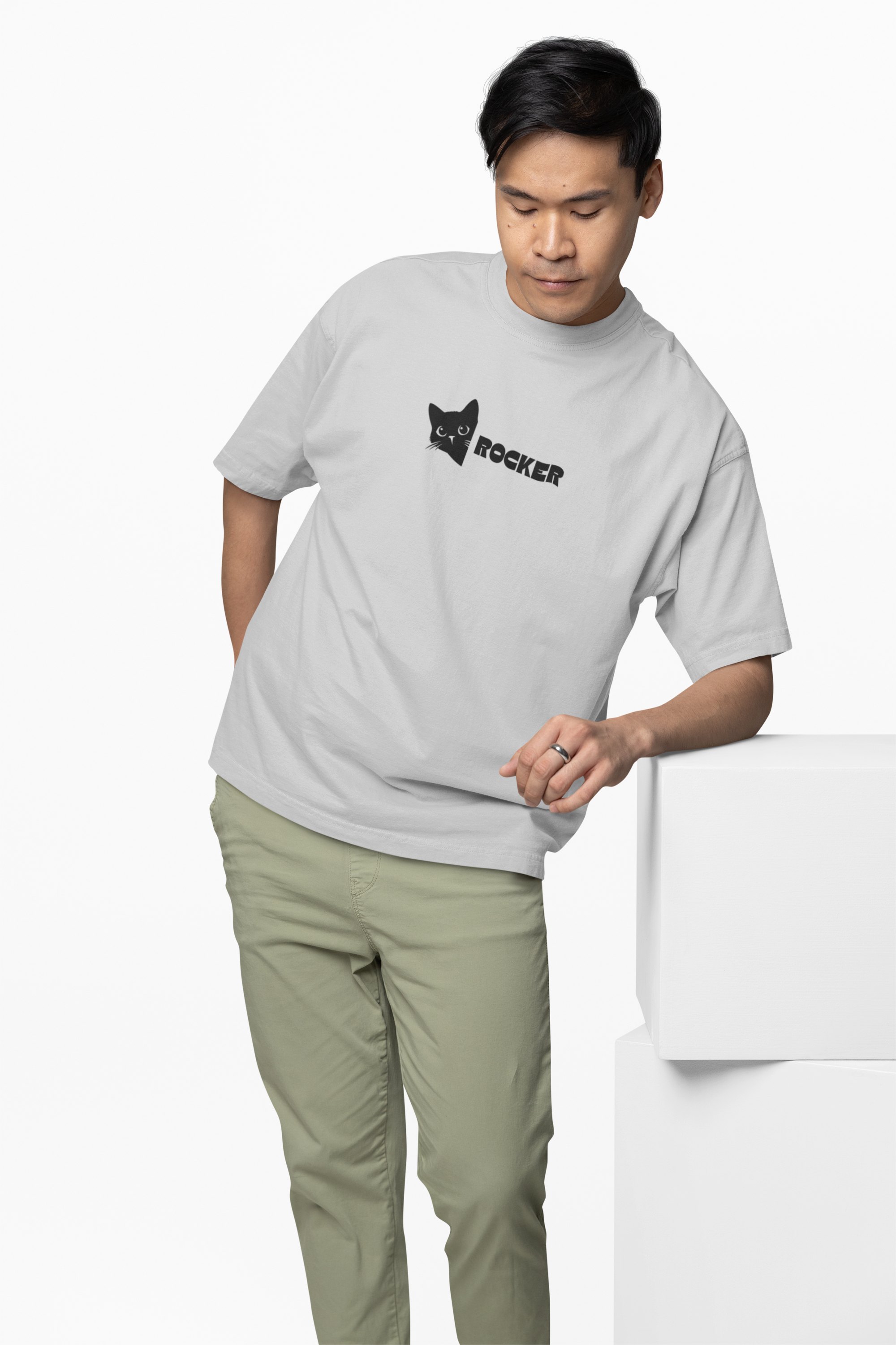 Rockstar Cat Oversized T-Shirt