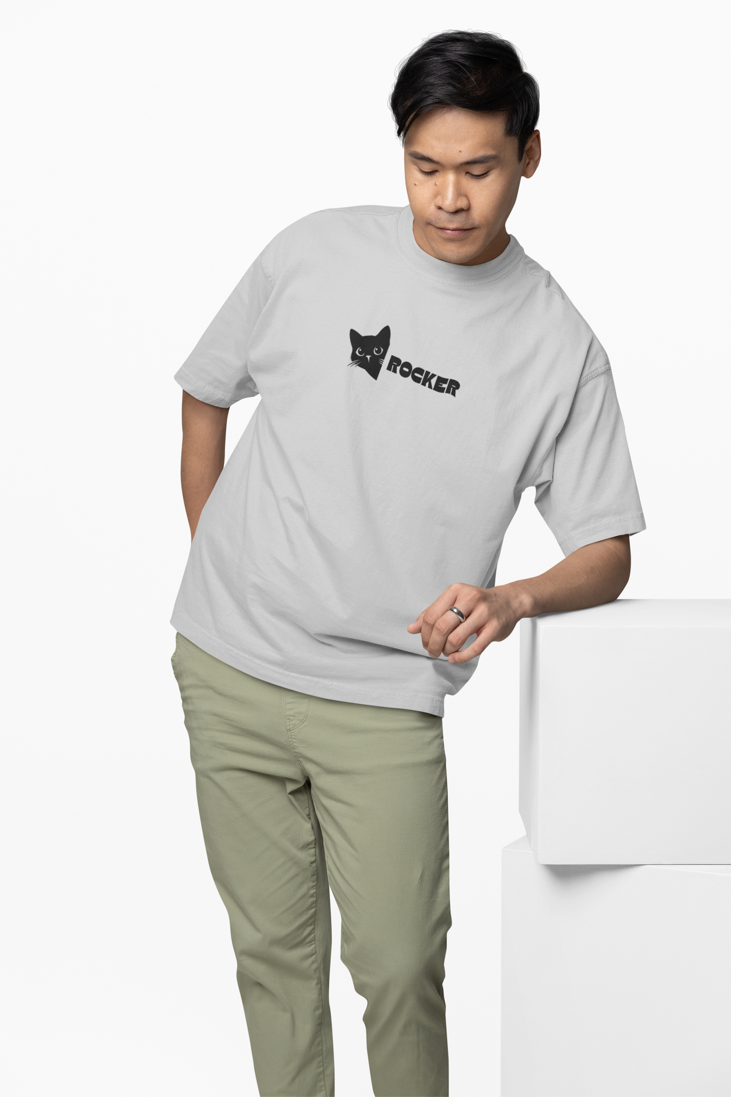 Rockstar Cat Oversized T-Shirt