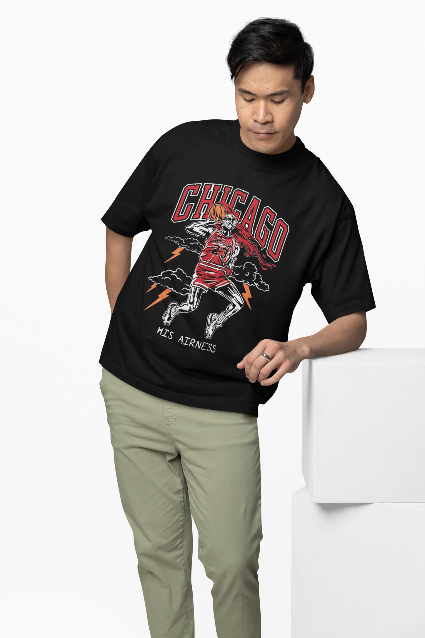 His Airness Oversized T-Shirt Bold Basketball Art Look
