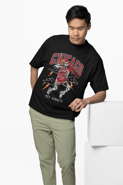 His Airness Oversized T-Shirt Bold Basketball Art Look