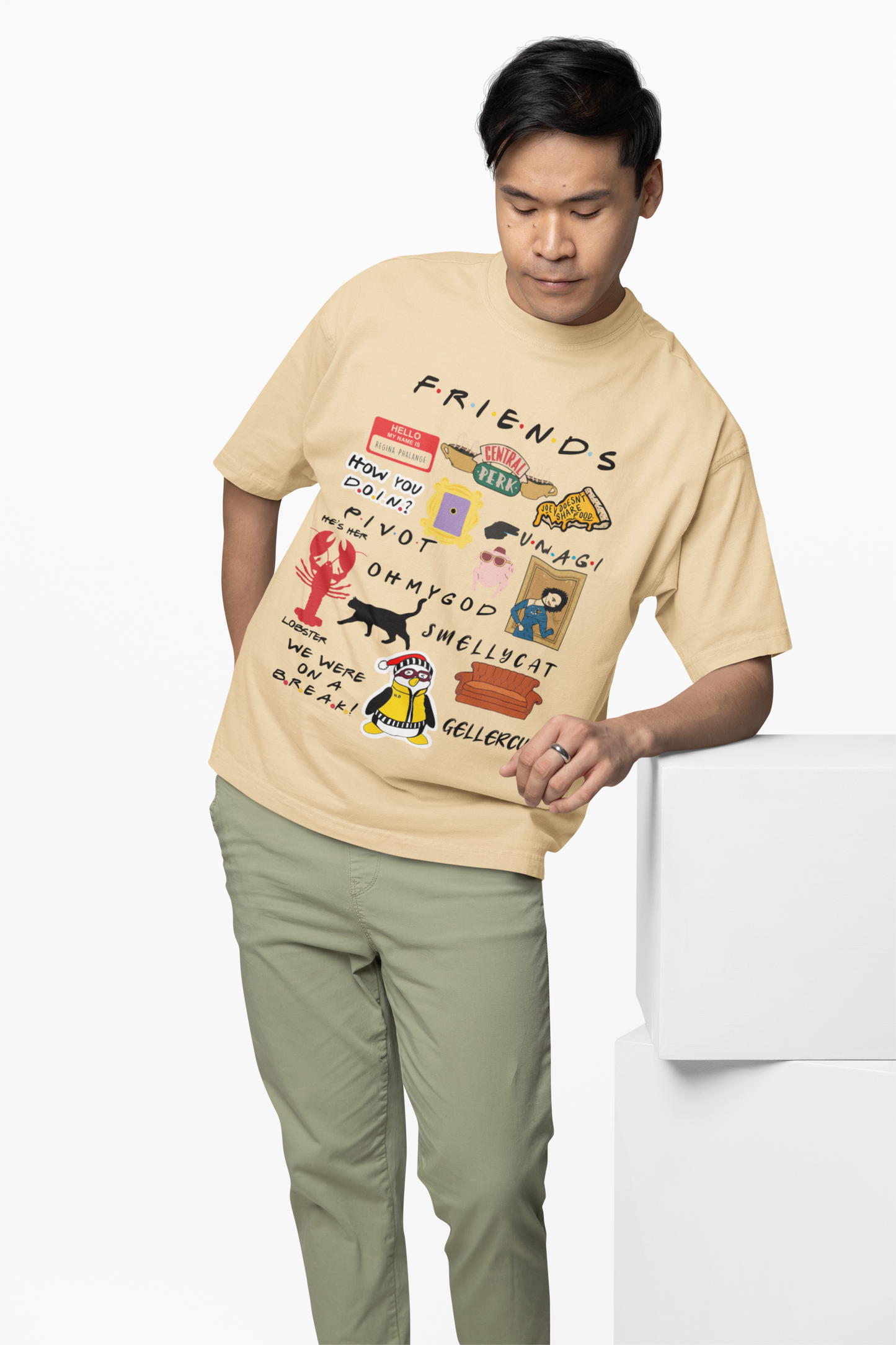 Friends Icons Oversized T-Shirt  Relive the Laughs in Style.