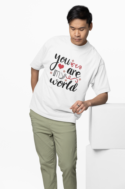 You Are My World Oversized T-Shirt Romantic Graphic Style