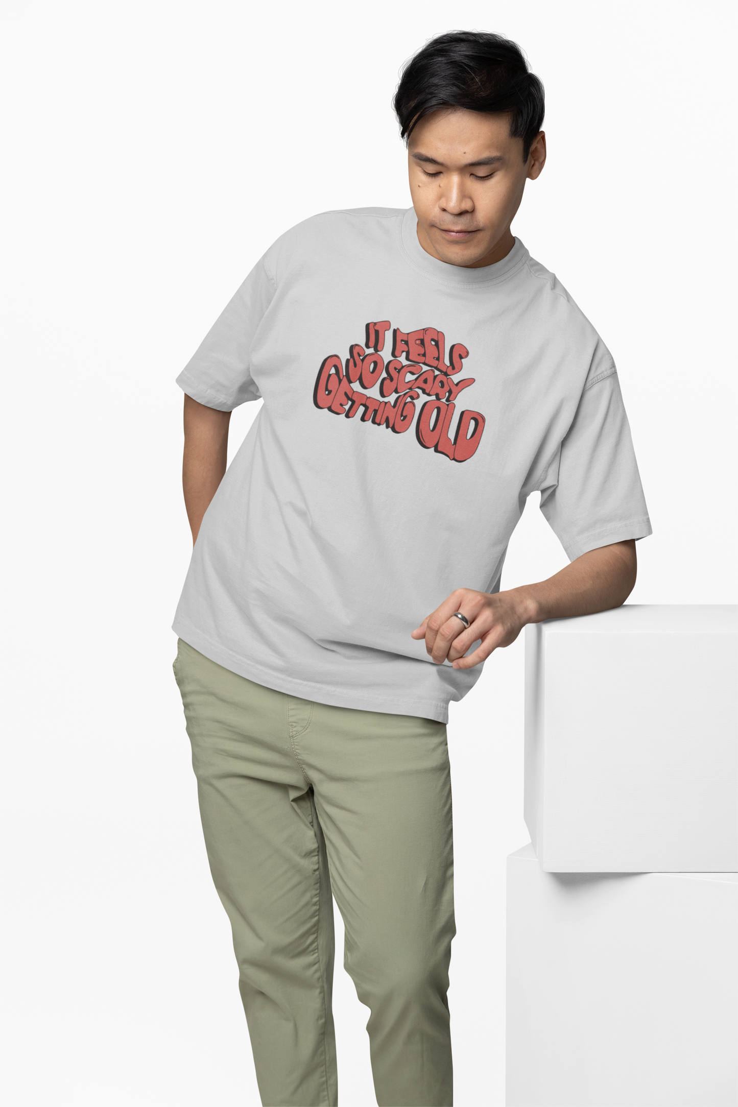 It Feels Scary Oversized T-Shirt Streetwear Fearless Style