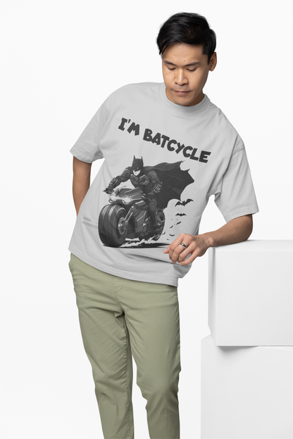 I'M Batcycle T-Shirt Oversized Fit with Bold Batcycle Design