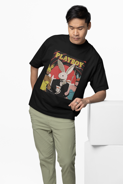Playboy x Anti Social Oversized Black T-Shirt – Trendy Graphic