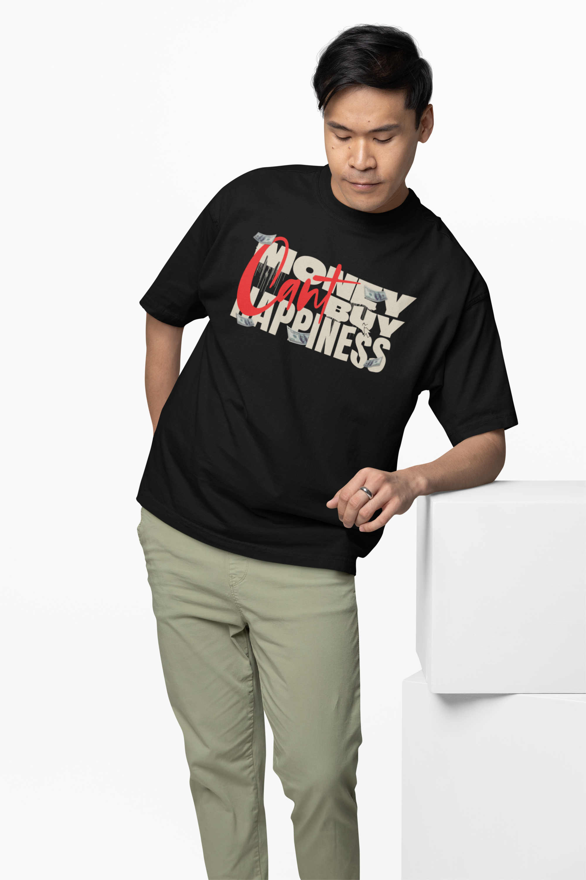 Money Can't Buy Happiness Oversized T-Shirt