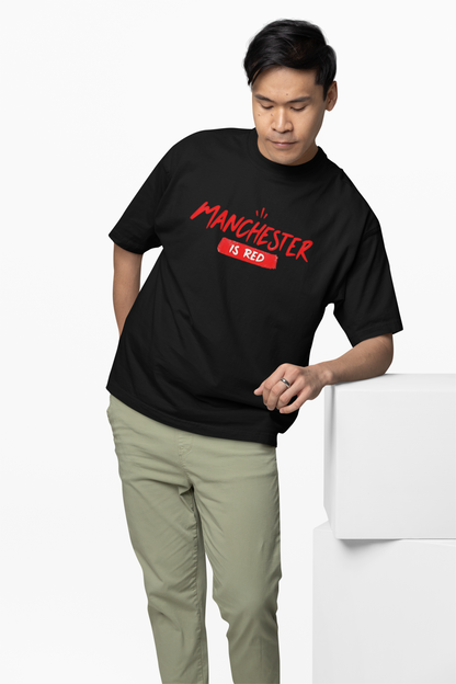 Manchester Is Red Oversized T-Shirt – Bold Football Tee