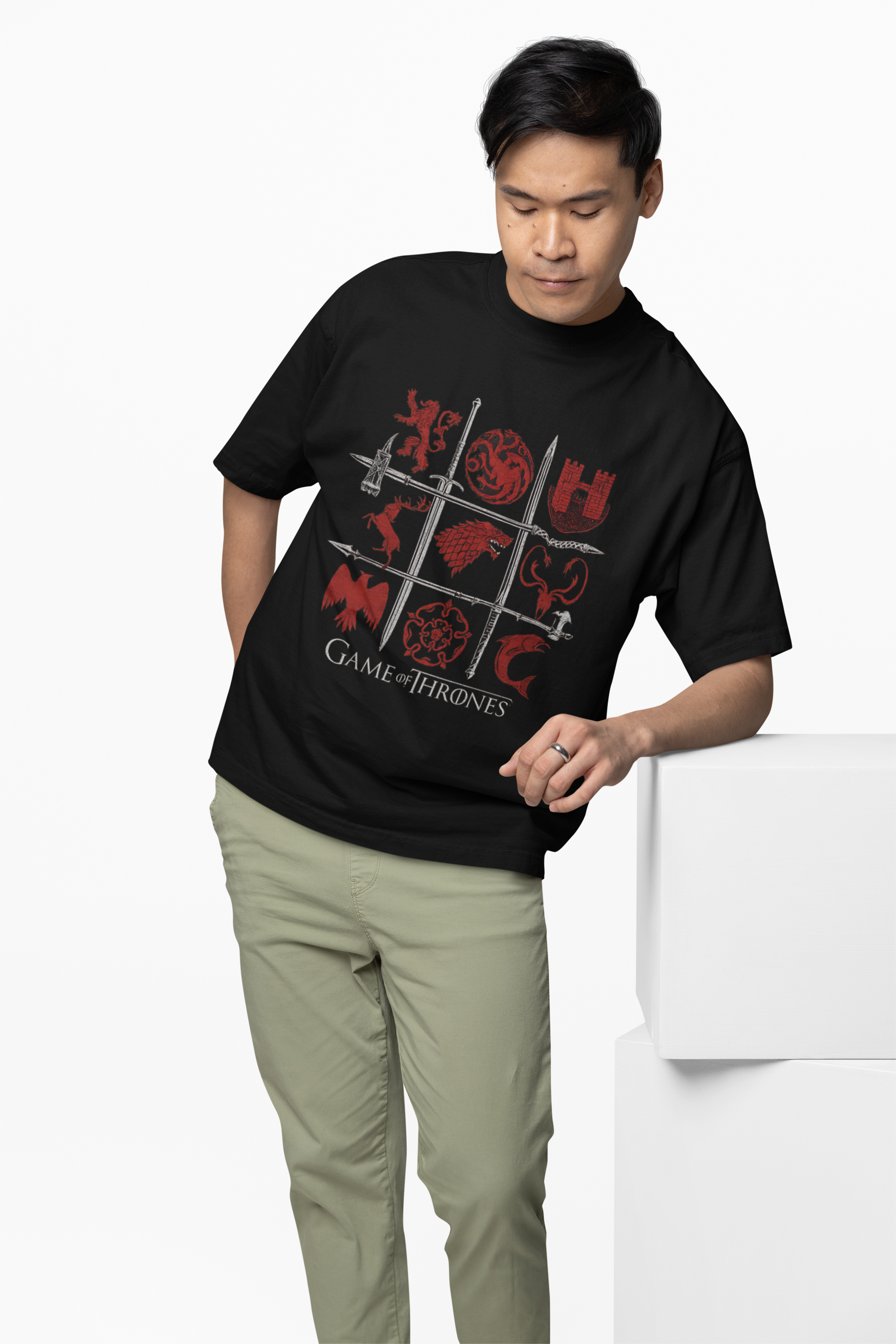 Thrones Game Design oversized T-Shirts
