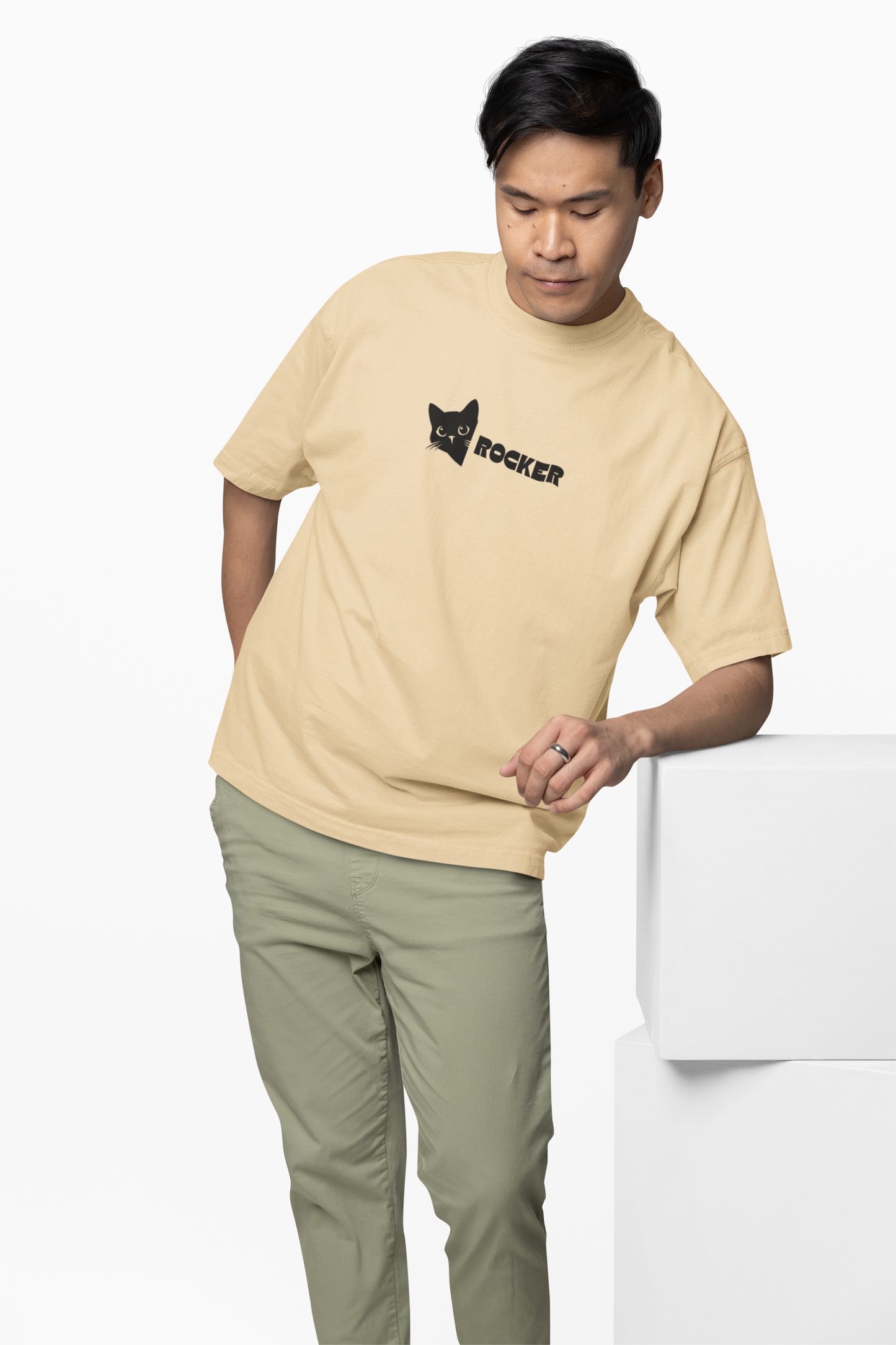 Rockstar Cat Oversized T-Shirt