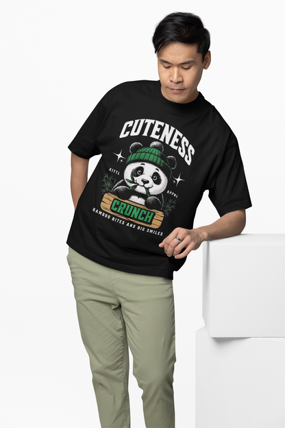 Foodie Panda Oversized T-Shirt Trendy Graphic Streetwear