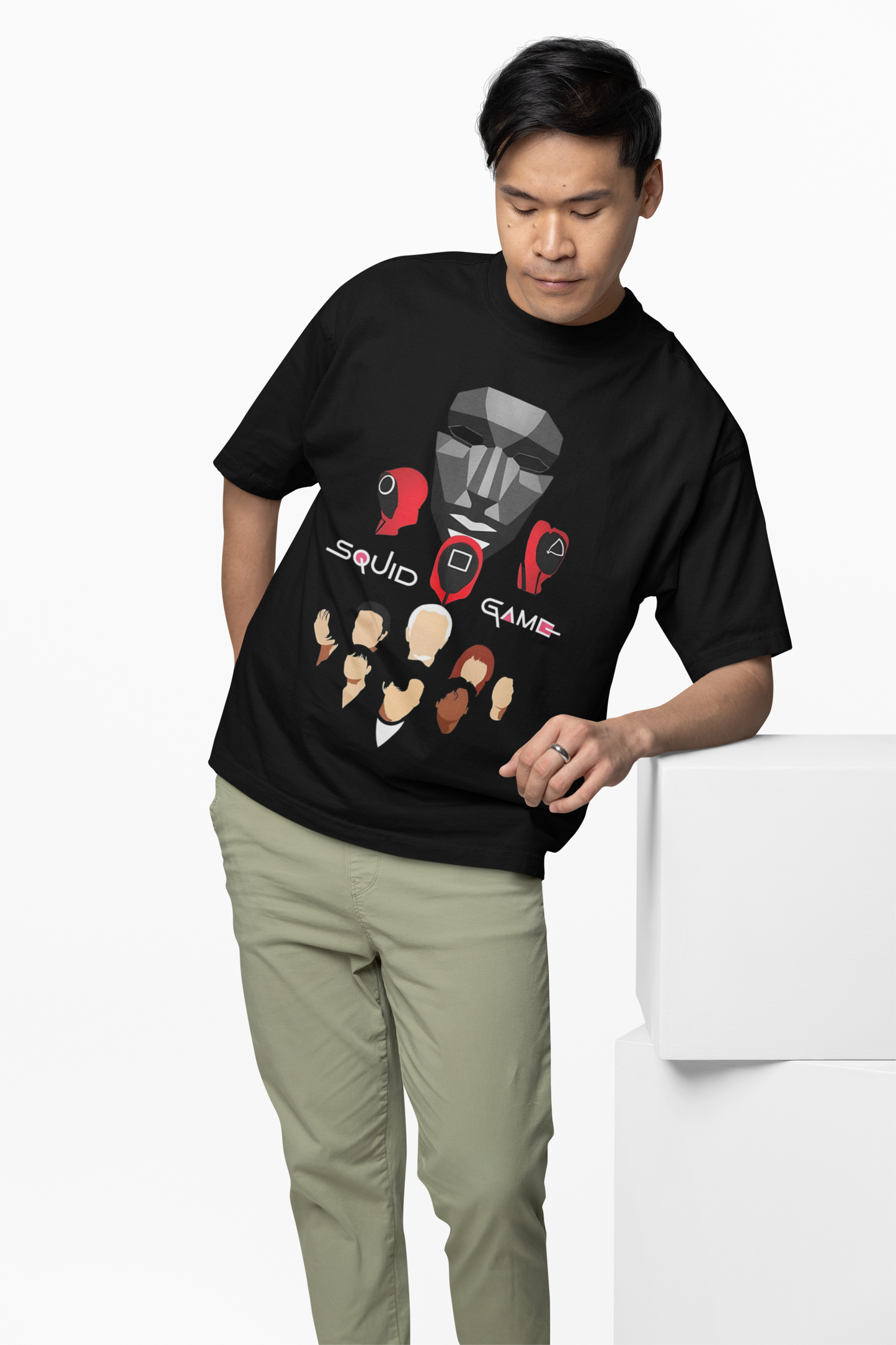Squid Game Mask Oversized T-Shirt Bold Pop Culture Tees