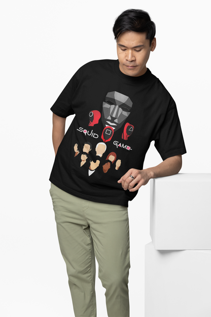 Squid Game Mask Oversized T-Shirt Bold Pop Culture Tees