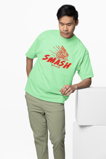 Badminton Game On Oversized T-Shirt