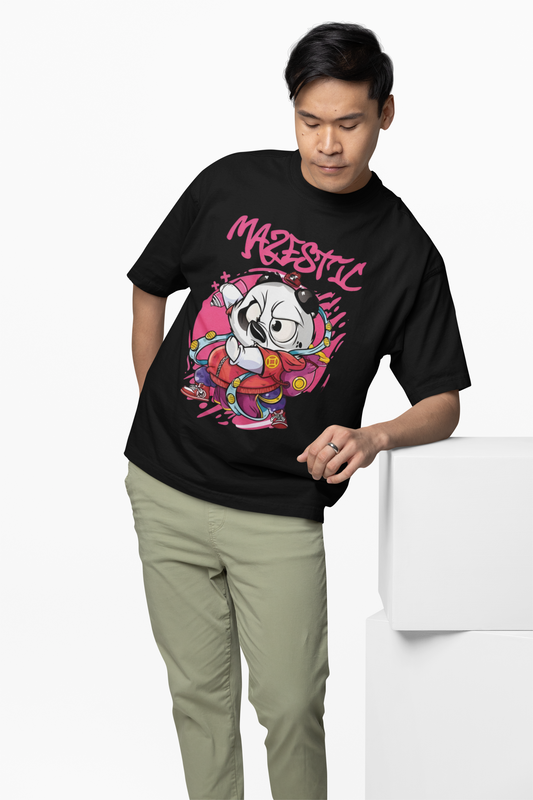 Mazestick Panda Oversized T-Shirt – Trendy Graphic Streetwear