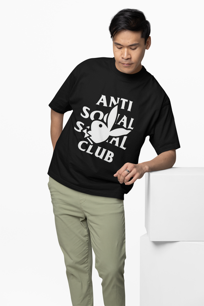Anti Social Bunny Oversized T-Shirt Bold and Trendy T-shirt