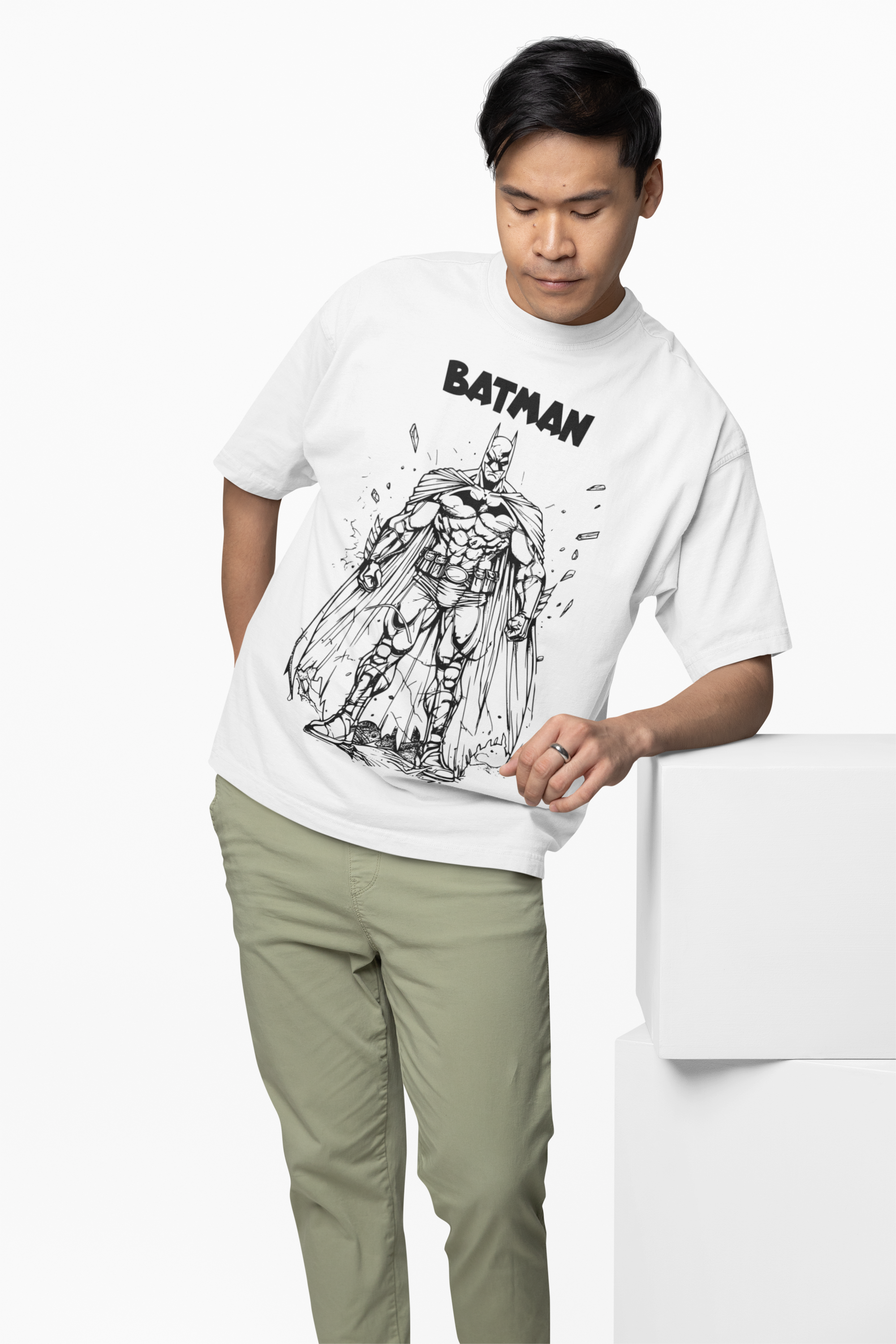 Bat-Man Graphic Oversized T-Shirt