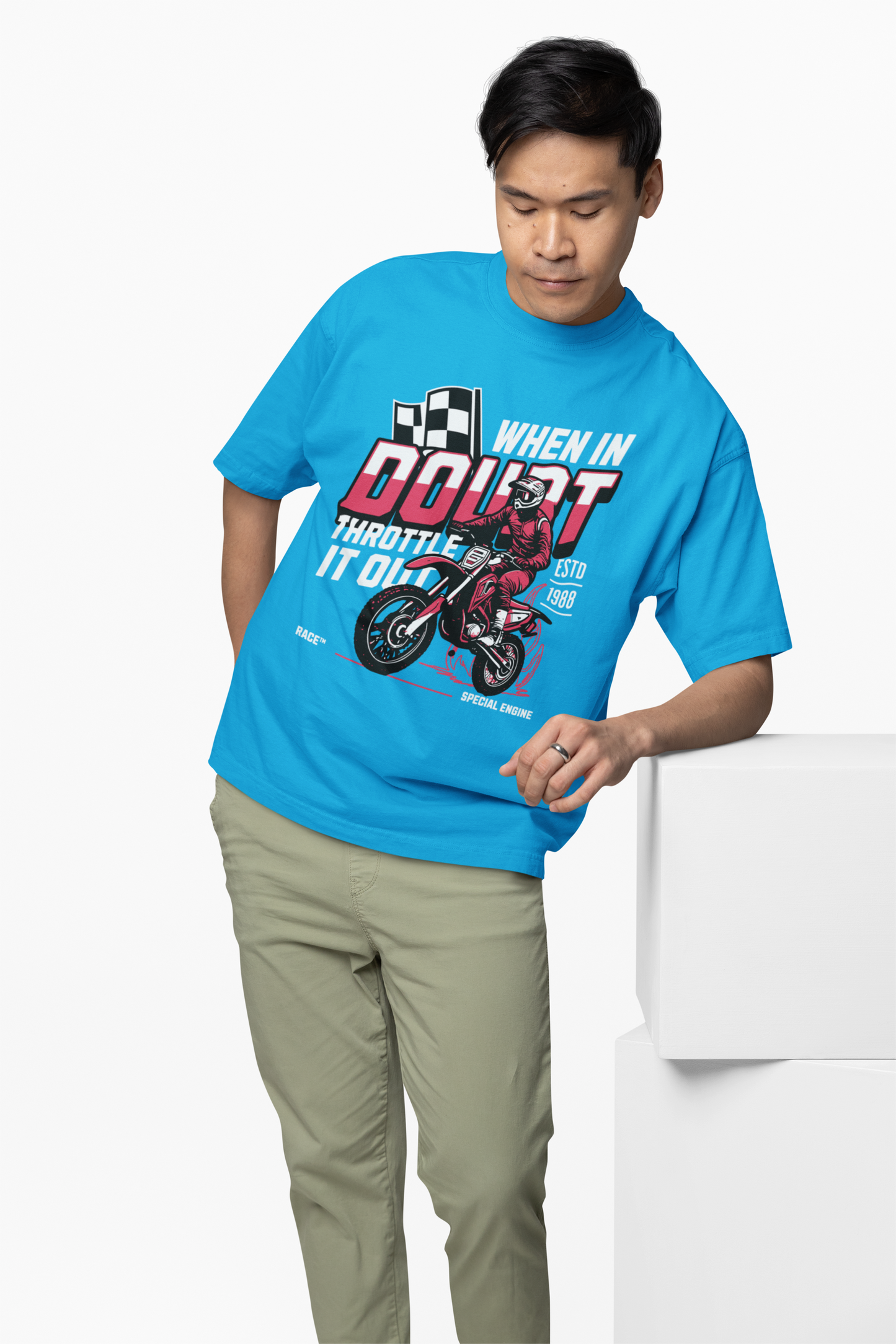 Dirt Bike Oversized T-Shirts Bold Moto Streetwear for Riders
