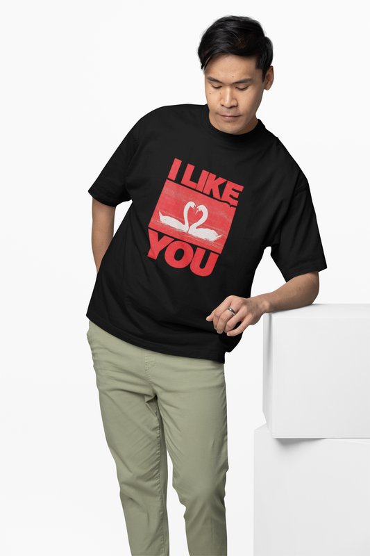 Love Bird Graphic Oversized T-Shirt for Cute Couple Look