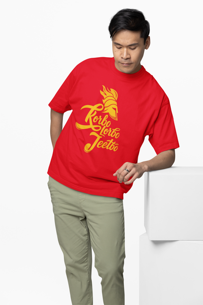 KKR Team Tagline Oversized T-Shirts