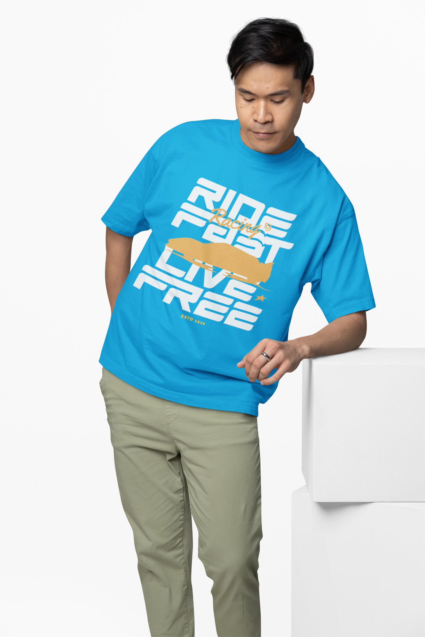 Ride Fast Oversized T-Shirts Graphic Unisex Streetwear Tee