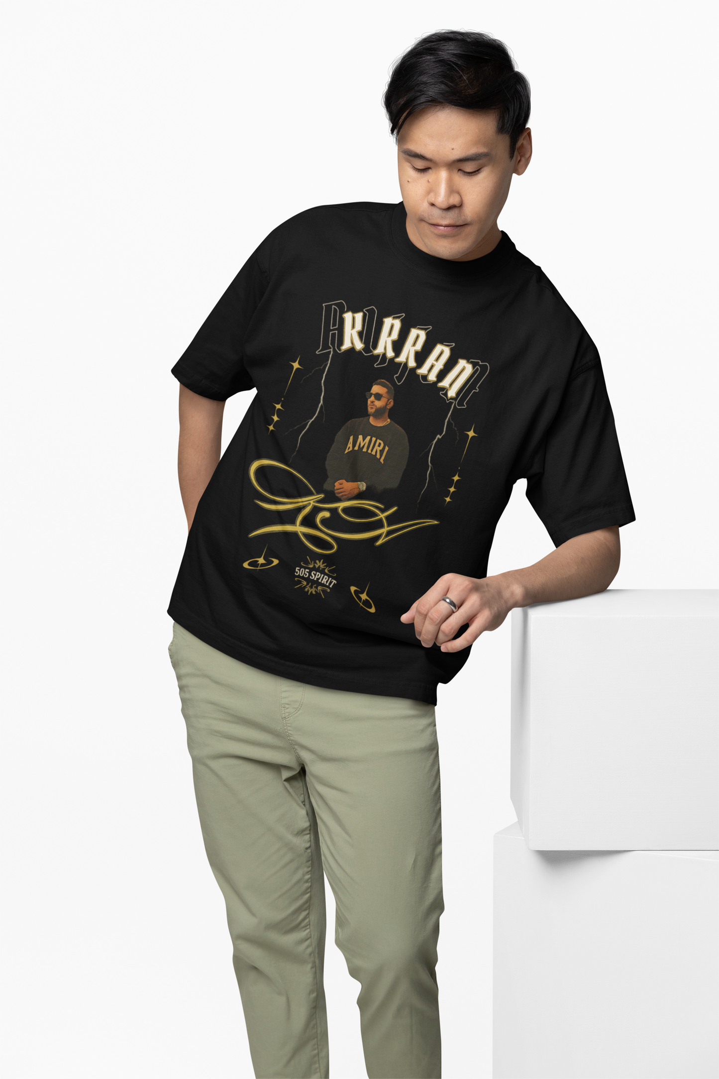 Aujla Lyric Flow Oversized T-Shirt Punjabi Rap Streetwear