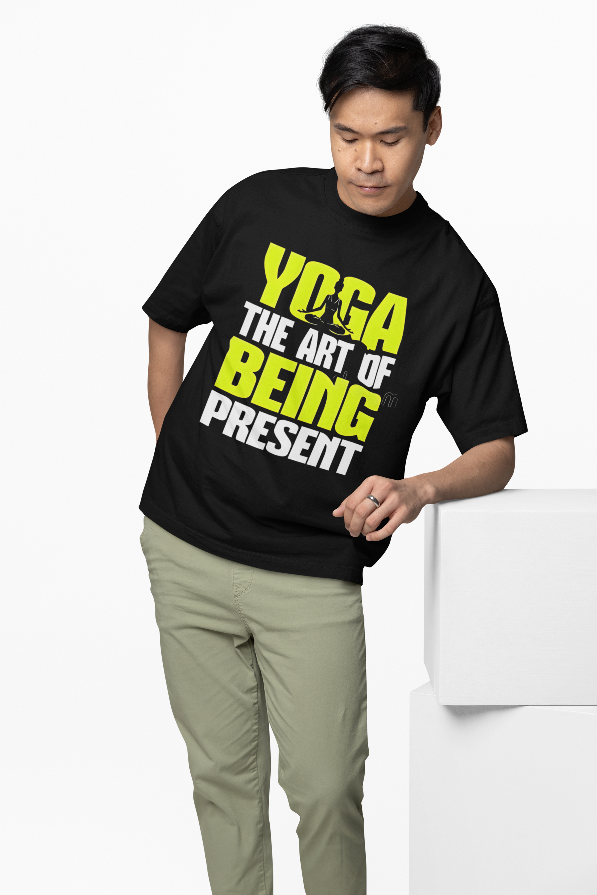 Yoga Line Art Oversized T-Shirt