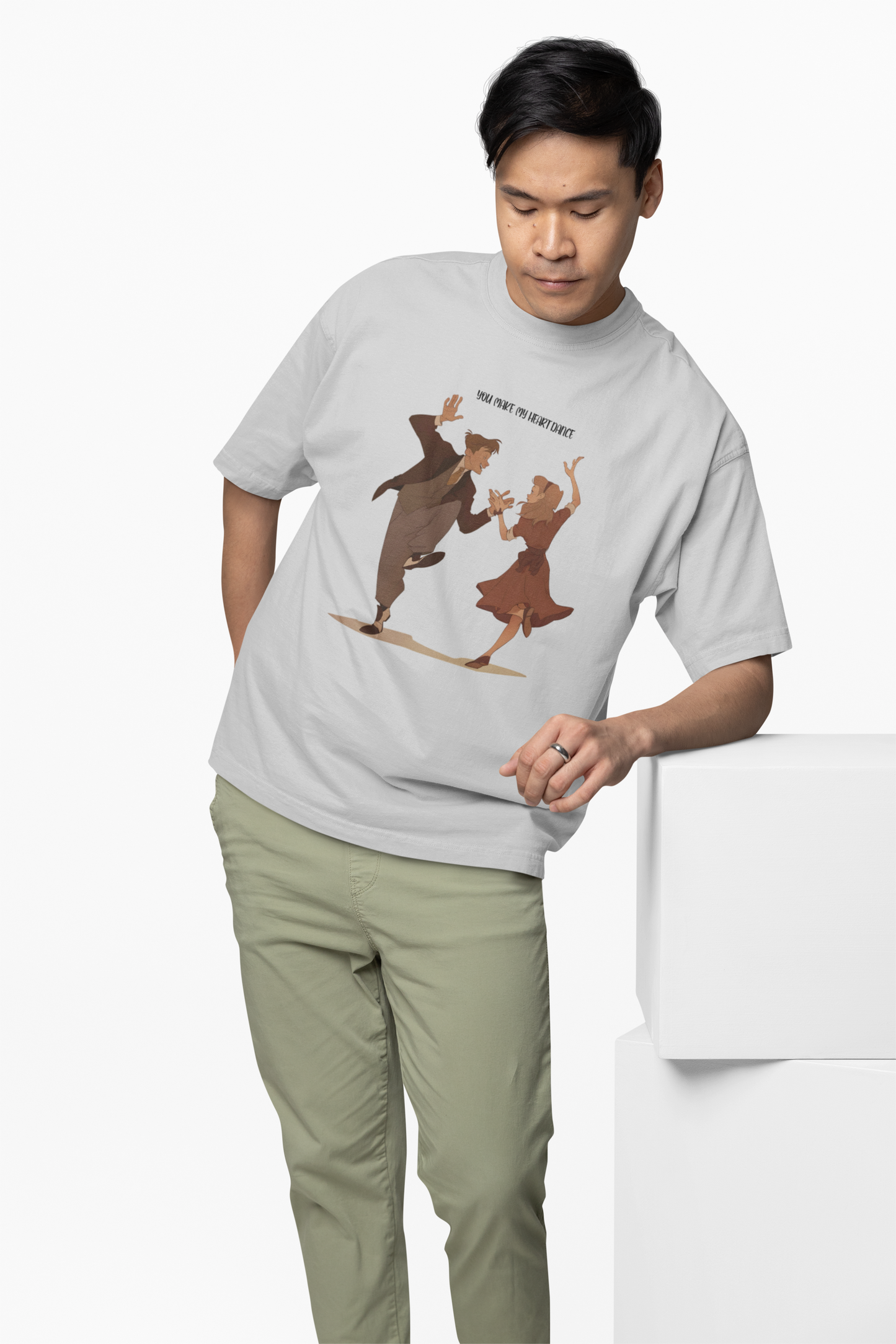 Dancing Couple Oversized T-Shirts Express Love & Every Move