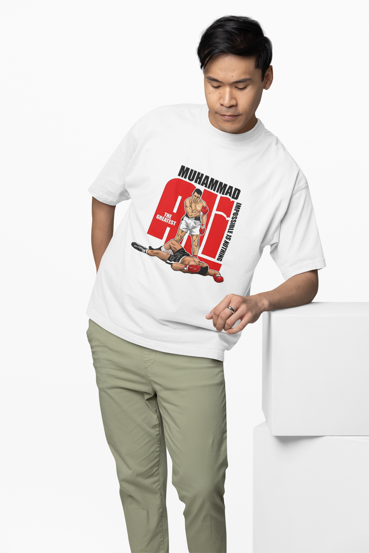 Player Muhammad Ali White Oversized T-Shirt – Bold Streetwear