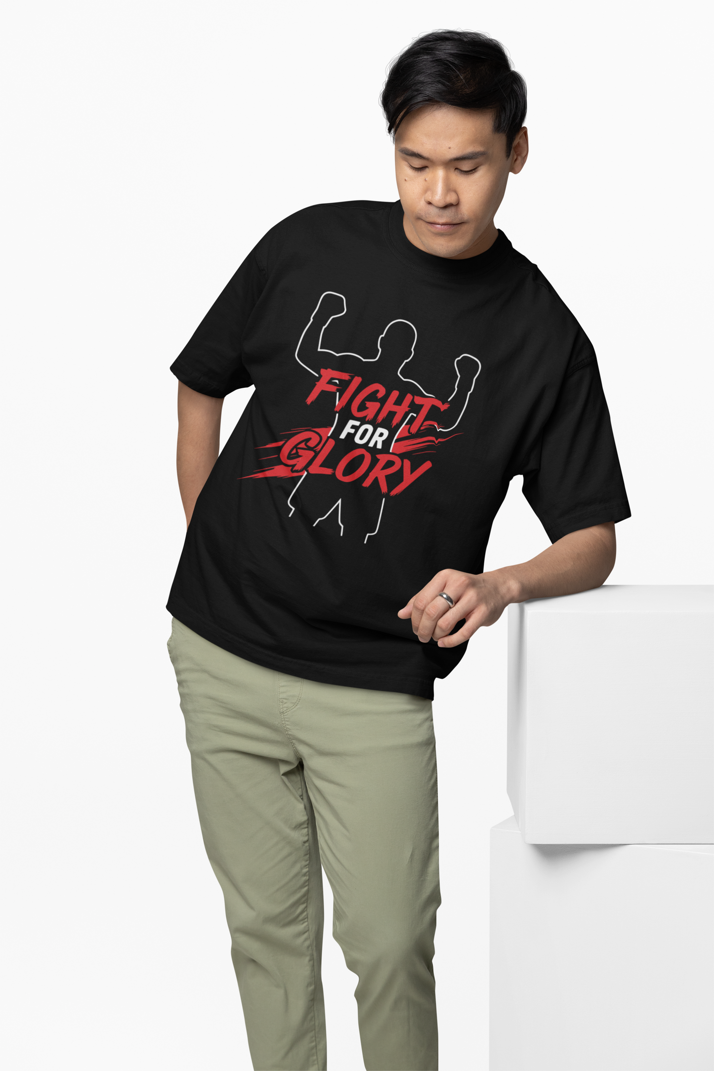 UFC Fight Or Glory Oversized T-Shirt for Fight Fan Streetwear