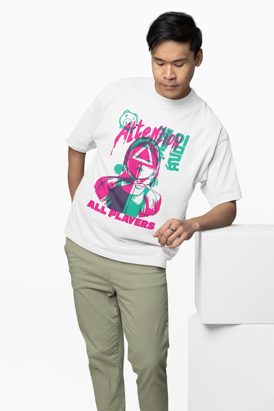 Attention All Players Oversized T-Shirt Game-Inspired Style