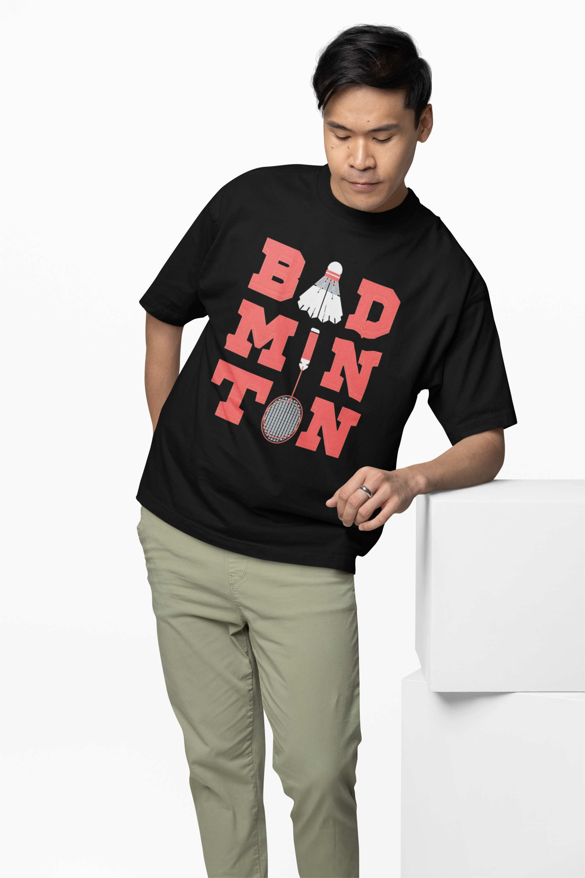 Badminton Graphic Oversized T-Shirt