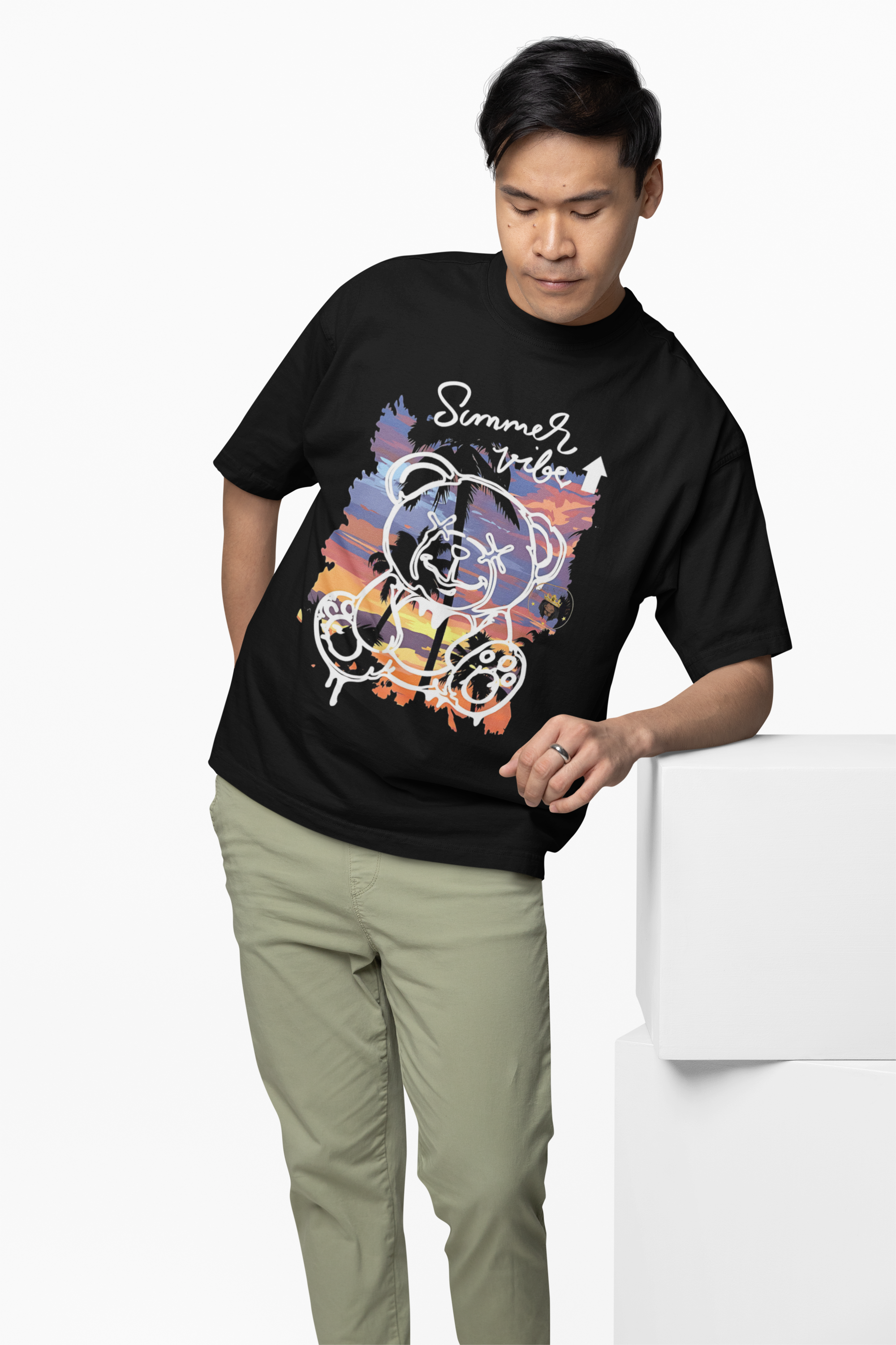 Summer Vibe Panda Oversized T-Shirt