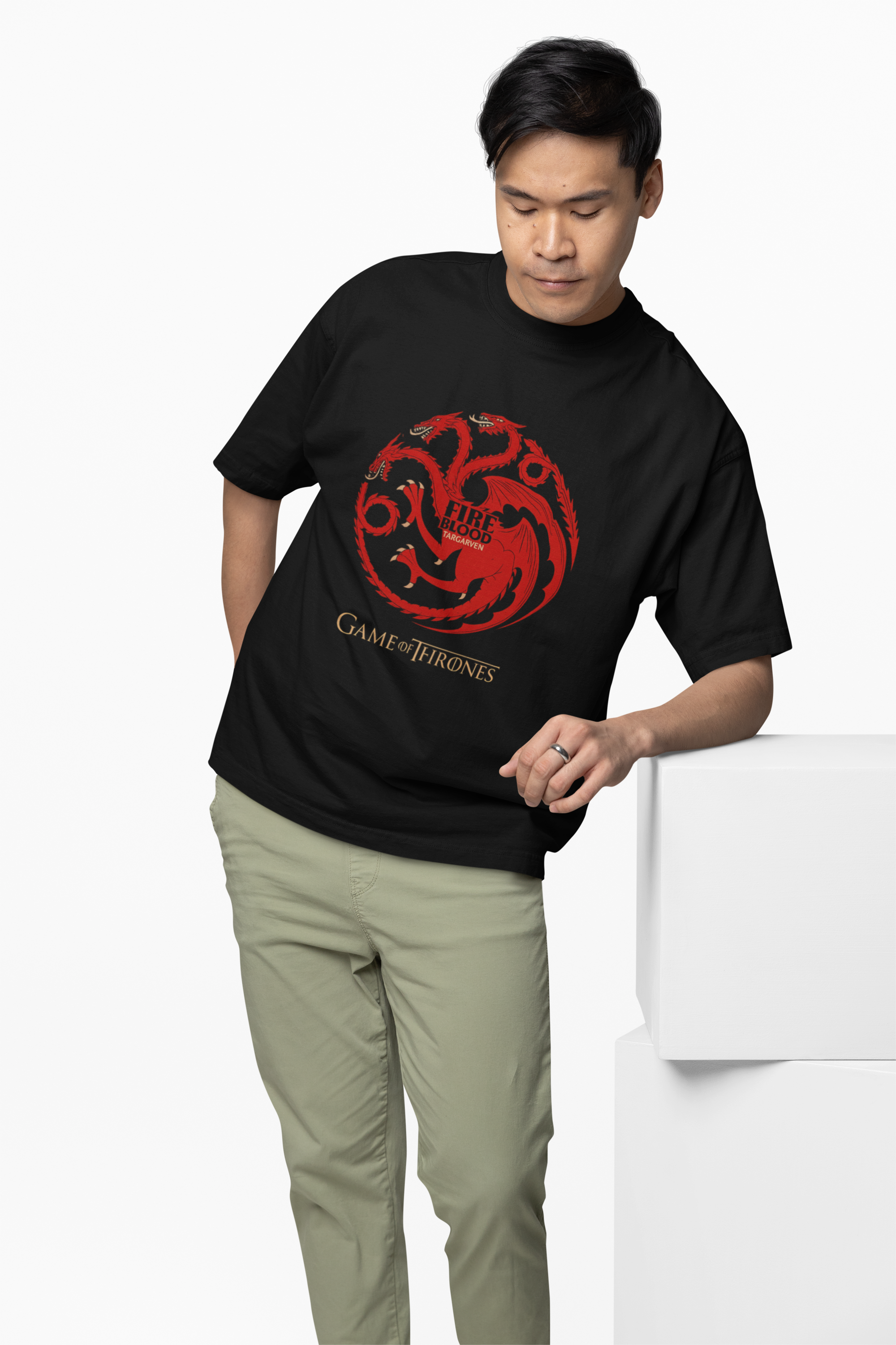 Game of Thrones Dragon Graphic oversized T-Shirts