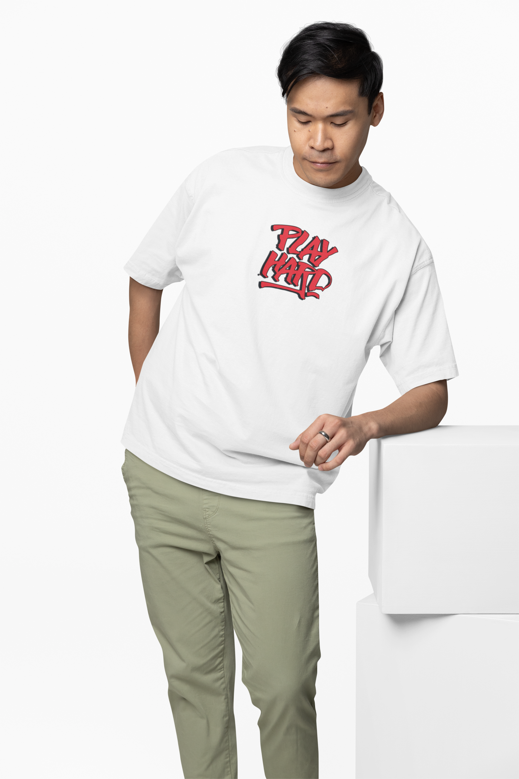 Badminton Play Hard Oversized T-Shirt