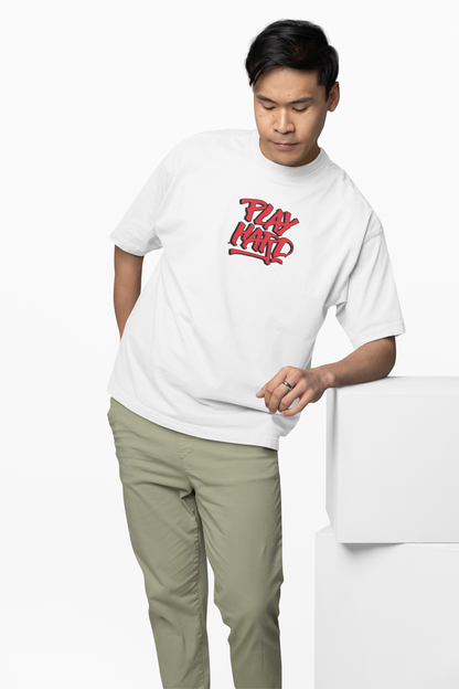 Badminton Play Hard Oversized T-Shirt